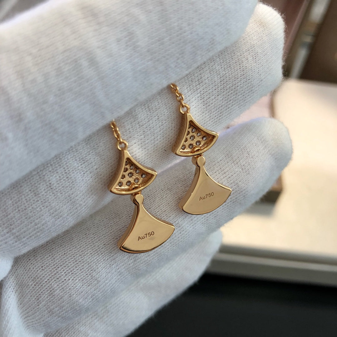 [Dawnora Jewelry]DREAM EARRINGS 3 MOTIFS DIAMOND MOP PINK GOLD