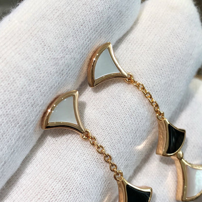 [Dawnora Jewelry]DREAM EARRINGS 3 MOTIFS ONYX MOP PINK GOLD