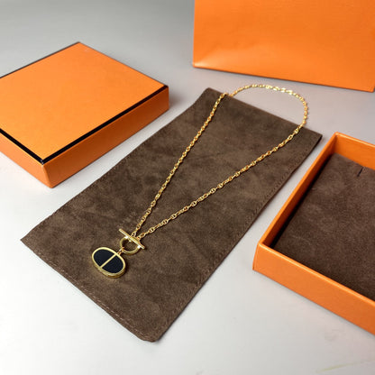 [Dawnora Jewelry]CHAINE VERSO BLACK CERAMIC NECKLACE