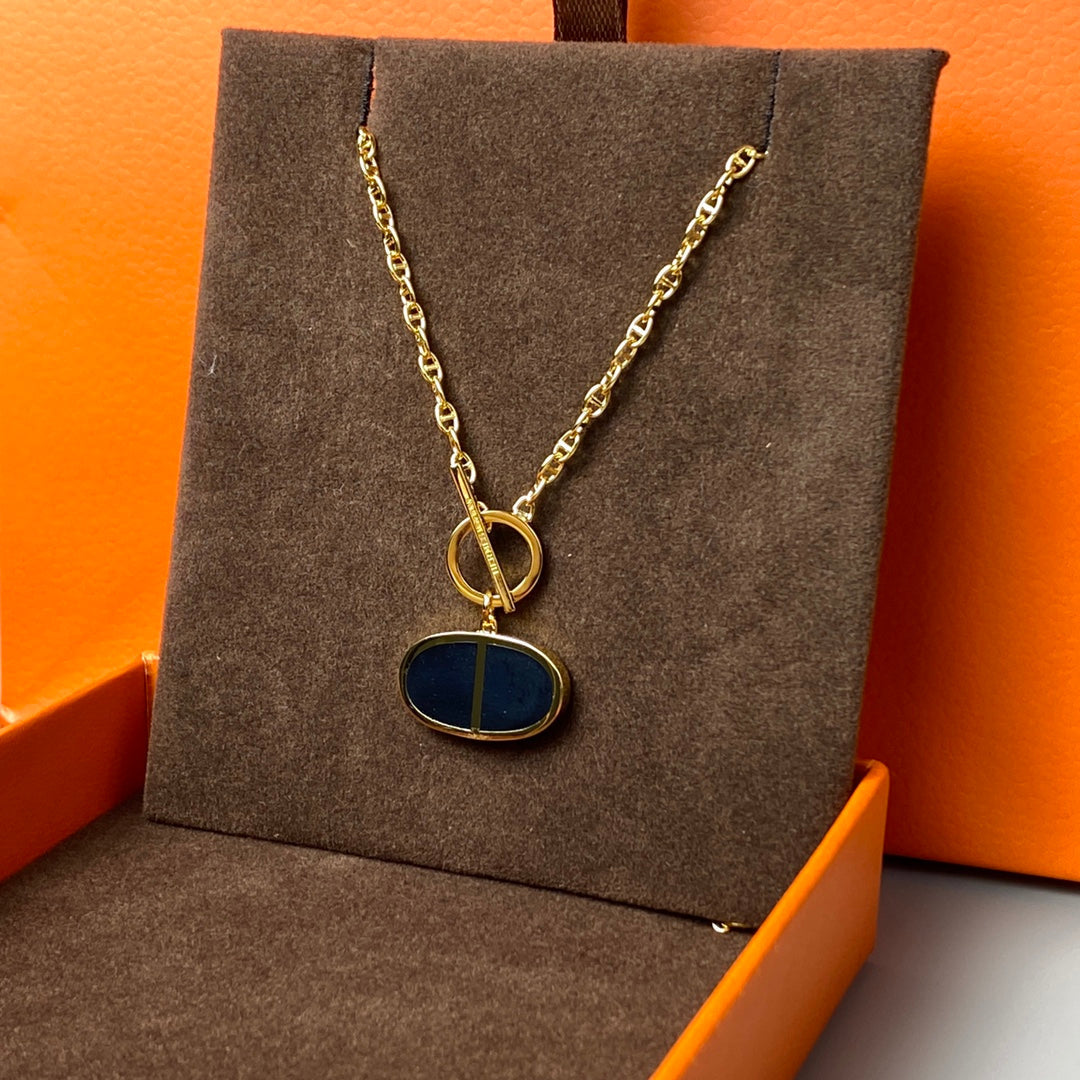 [Dawnora Jewelry]CHAINE VERSO BLACK CERAMIC NECKLACE