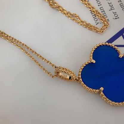 [Dawnora Jewelry]CLOVER 25MM NECKLACE TURQUOISE ROSE GOLD