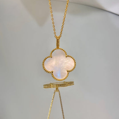 [Dawnora Jewelry]CLOVER 25MM MOP LARGE PENDANT NECKLACE