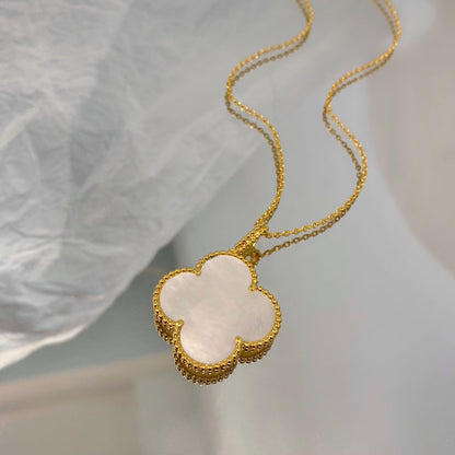 [Dawnora Jewelry]CLOVER 25MM MOP LARGE PENDANT NECKLACE