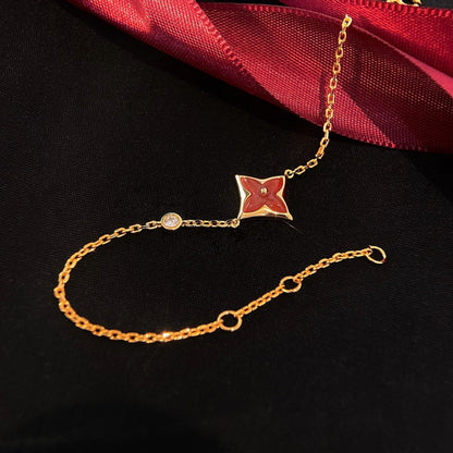 [Dawnora Jewelry]COLOR STAR CARNELIAN PINK GOLD DIAMOND BRACELET