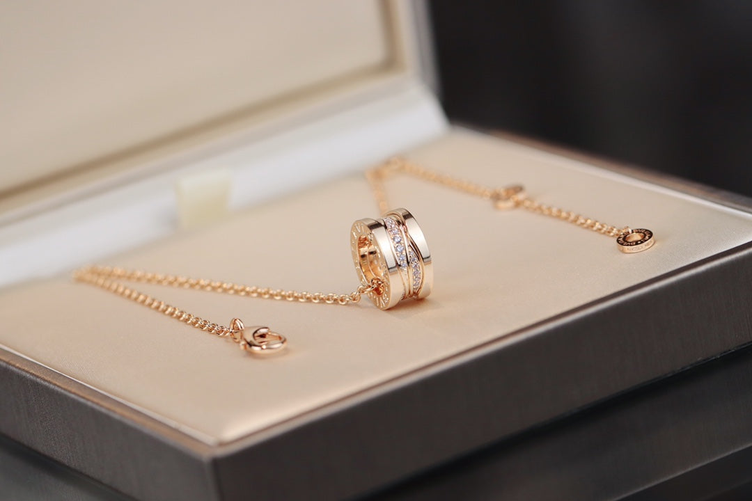 [Dawnora Jewelry]ZERO 1 PINK GOLD DIAMOND NECKLACE