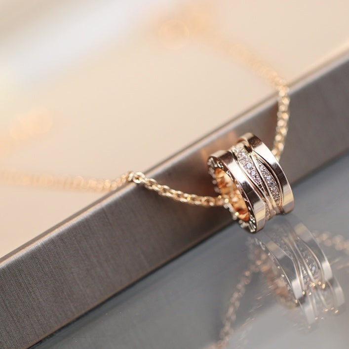 [Dawnora Jewelry]ZERO 1 PINK GOLD DIAMOND NECKLACE