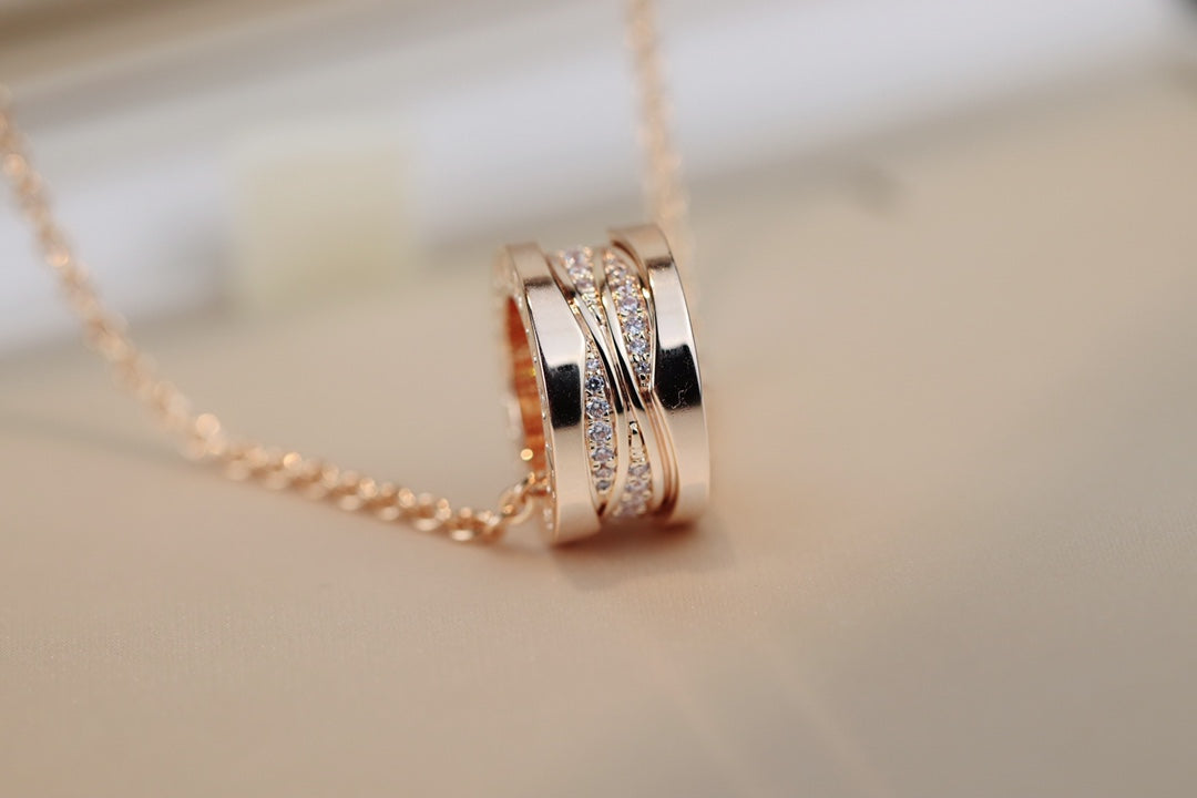 [Dawnora Jewelry]ZERO 1 PINK GOLD DIAMOND NECKLACE