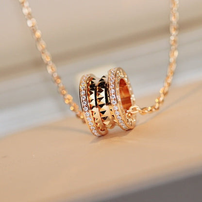 [Dawnora Jewelry]ZERO 1 ROCK PEDANT PINK GOLD NECKLACE