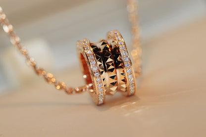 [Dawnora Jewelry]ZERO 1 ROCK PEDANT PINK GOLD NECKLACE