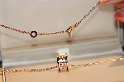 [Dawnora Jewelry]ZERO 1 ROCK PEDANT PINK GOLD BLACK NECKLACE