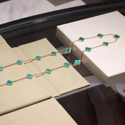 [Dawnora Jewelry]CLOVER 20 MOTIFS MALACHITE GOLD
