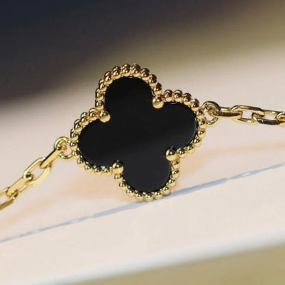 [Dawnora Jewelry]CLOVER 20 MOTIFS ONYX NECKLACE
