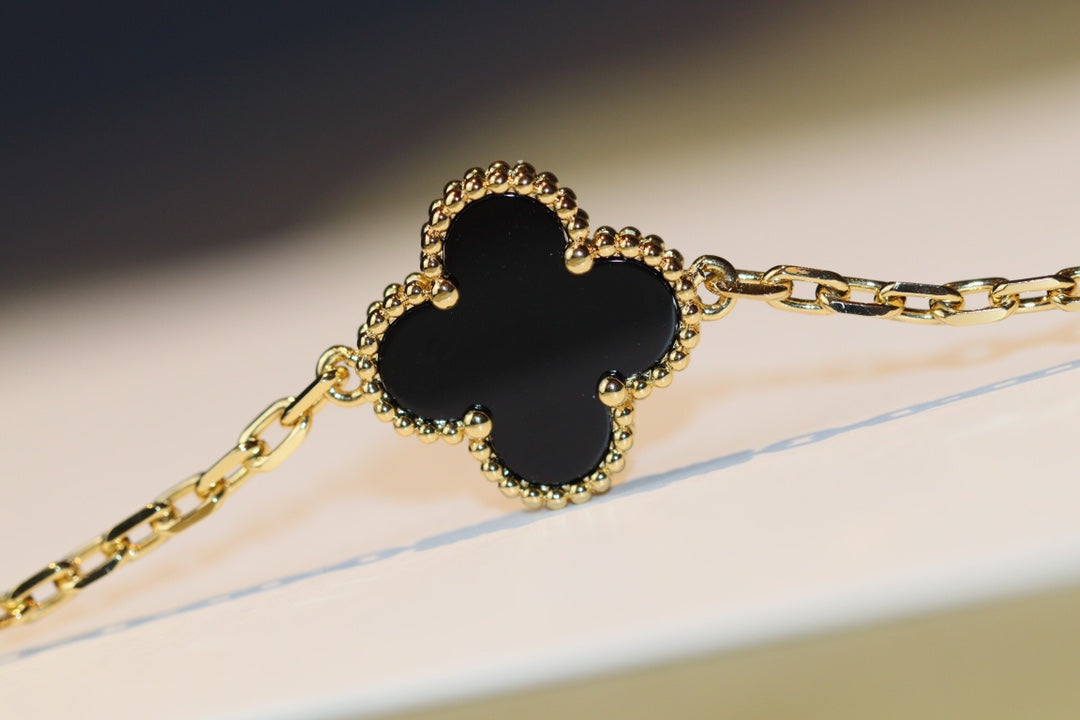 [Dawnora Jewelry]CLOVER 20 MOTIFS ONYX ROSE GOLD