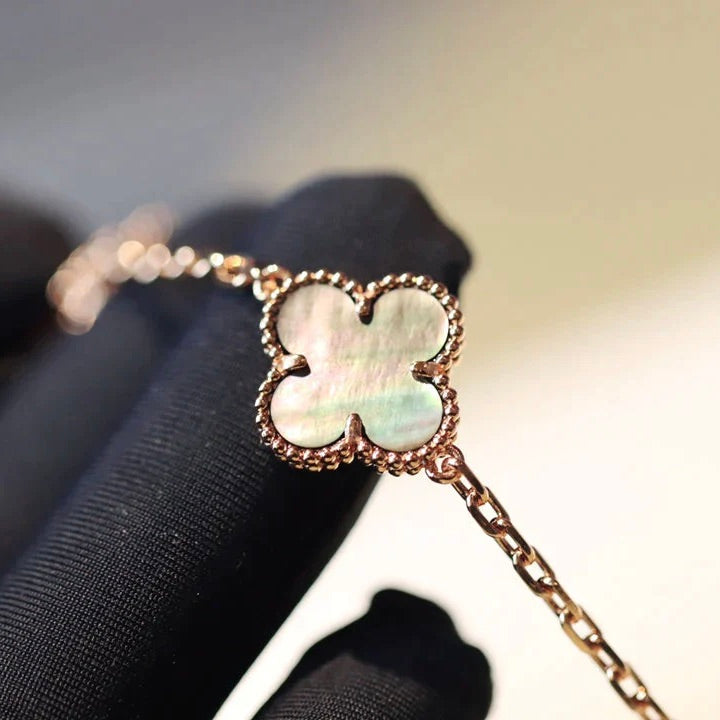 [Dawnora Jewelry]CLOVER 20 MOTIFS DARK MOP DIAMOND  NECKLACE