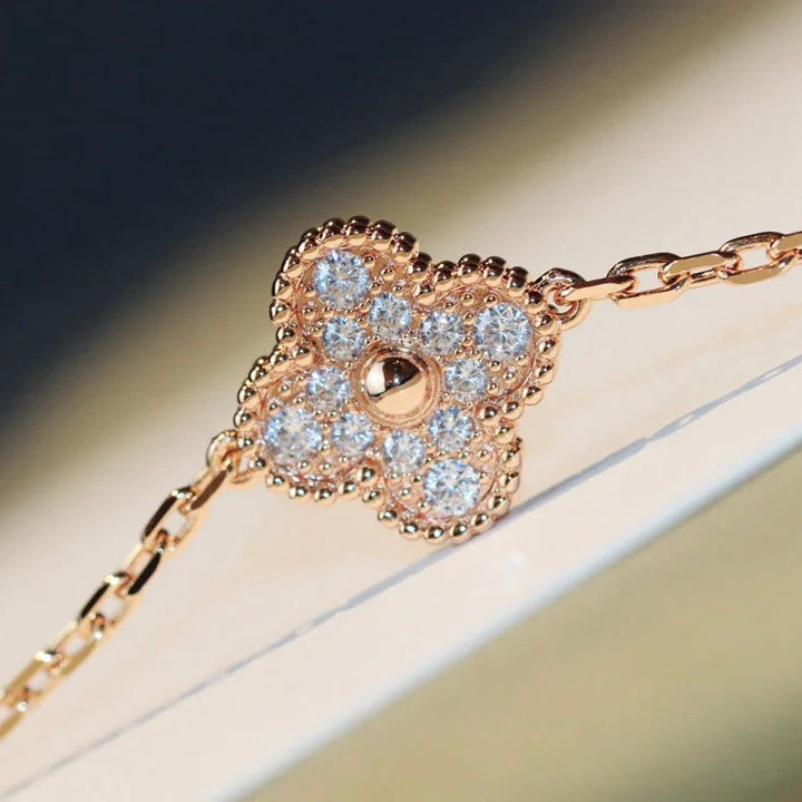 [Dawnora Jewelry]CLOVER 20 MOTIFS LASER DIAMOND NECKLACE