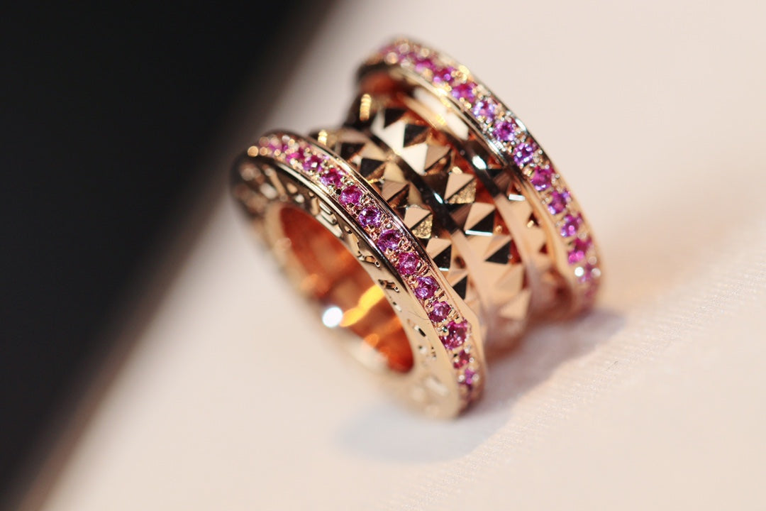 [Dawnora Jewelry]ZERO 1 ROCK PINK GOLD PINK DIAMOND NECKLACE