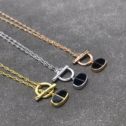 [Dawnora Jewelry]CHAINE VERSO BLACK CERAMIC  NECKLACE