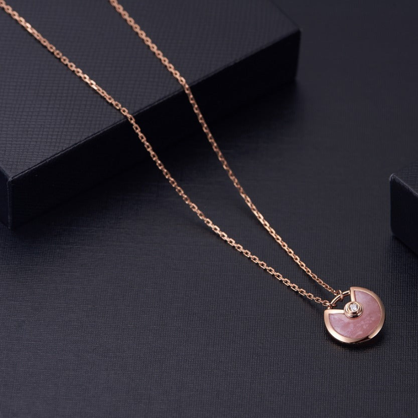 [Dawnora Jewelry]AMULETTE ROSE GOLD PINK MOP NECKLACE