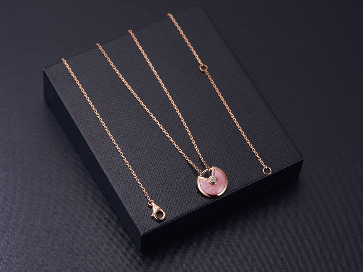 [Dawnora Jewelry]AMULETTE ROSE GOLD PINK MOP NECKLACE