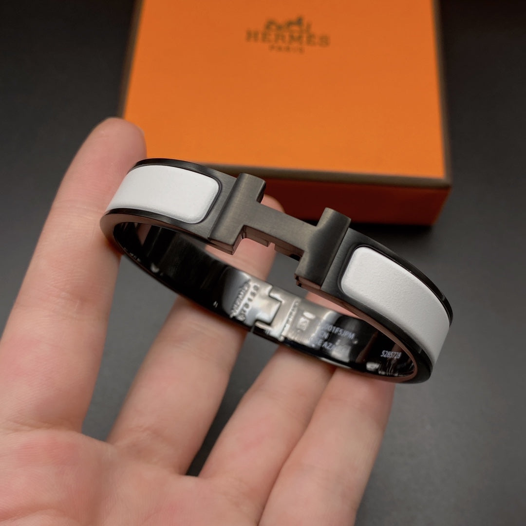 [Dawnora Jewelry]H BRACELET 12MM BLACK WHITE CERAMIC