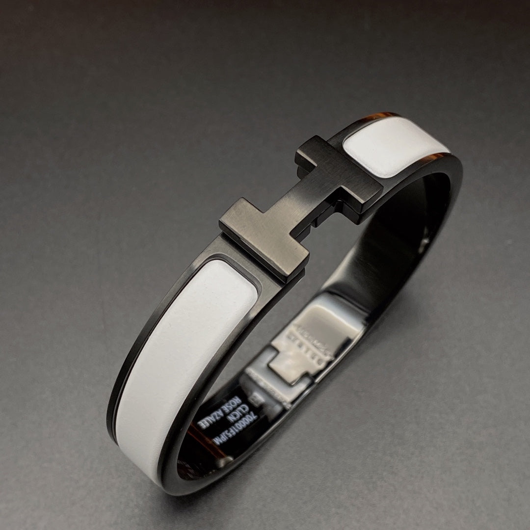 [Dawnora Jewelry]H BRACELET 12MM BLACK WHITE CERAMIC
