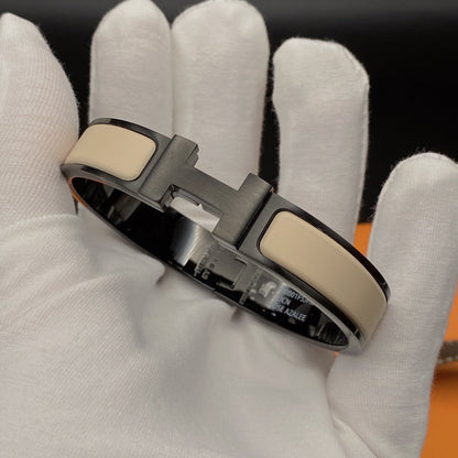 [Dawnora Jewelry]H BRACELET 12MM BLACK BEIGE CERAMIC