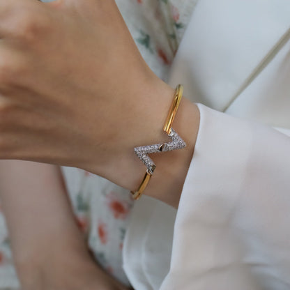 [Dawnora Jewelry]VOLTE UPSITE DOWN GOLD DIAMOND BRACELET
