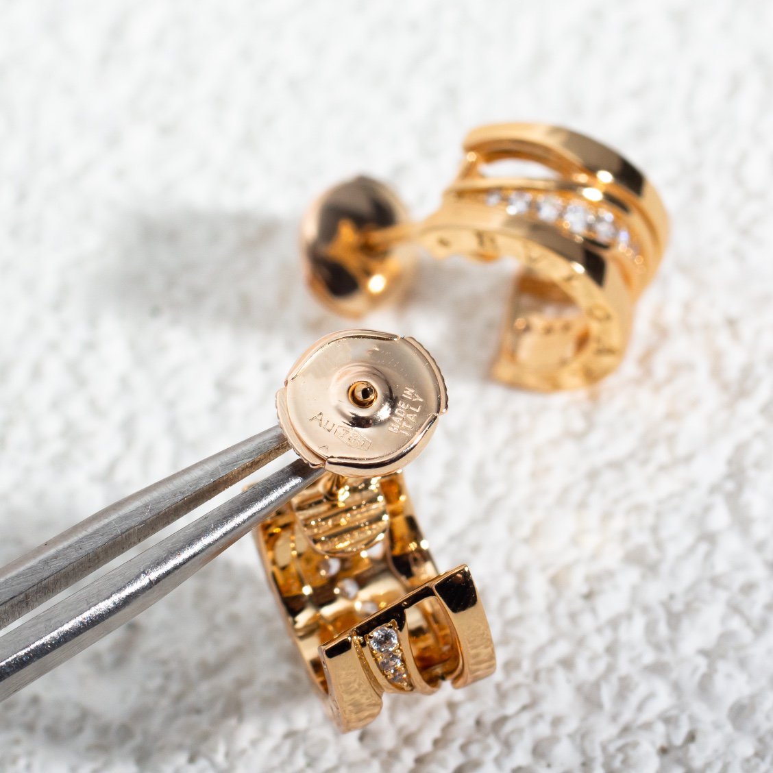 [Dawnora Jewelry]ZERO 1 PINK GOLD DIAMONDS EARRINGS