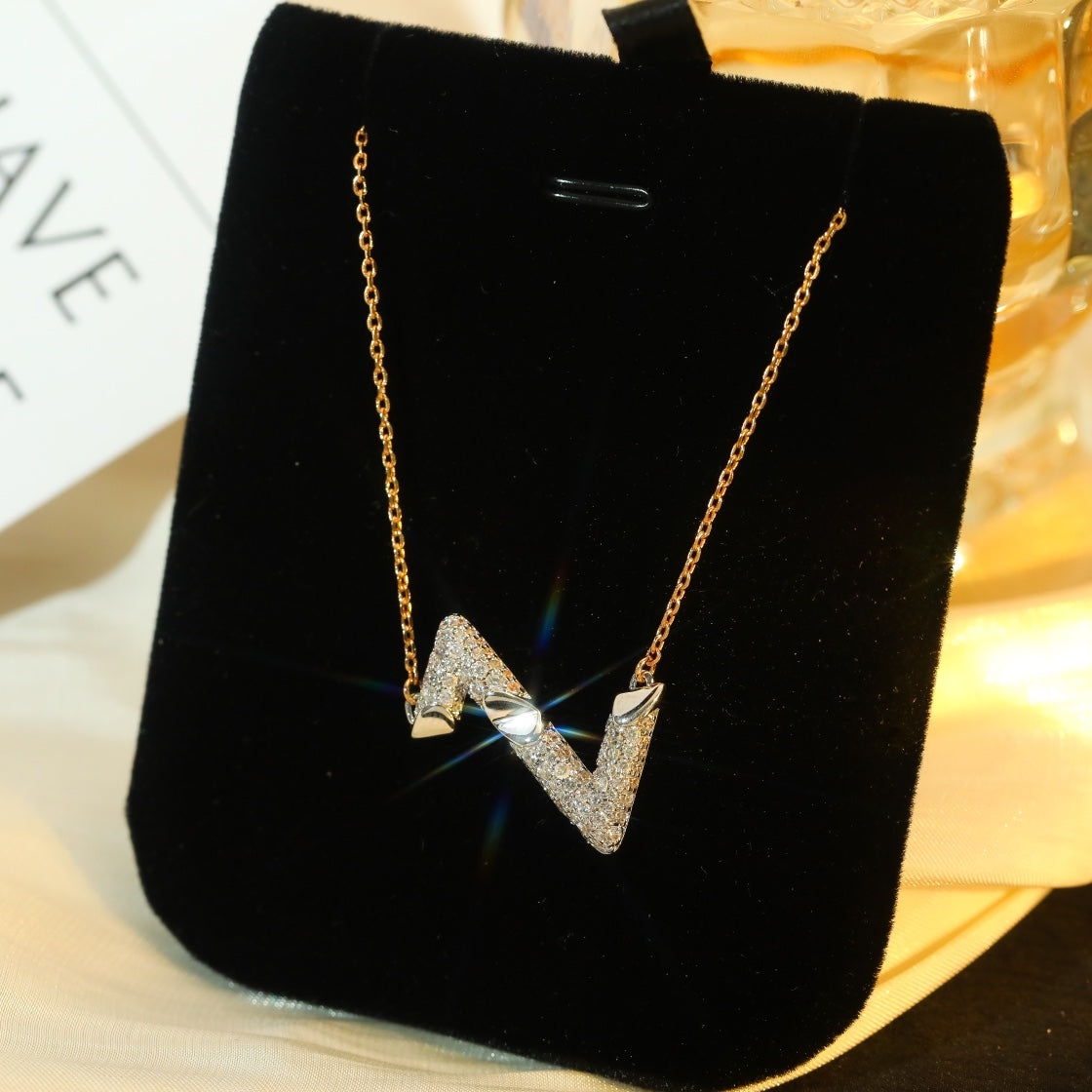 [Dawnora Jewelry]VOLT SILVER DIAMOND PEDANT NECKLACE