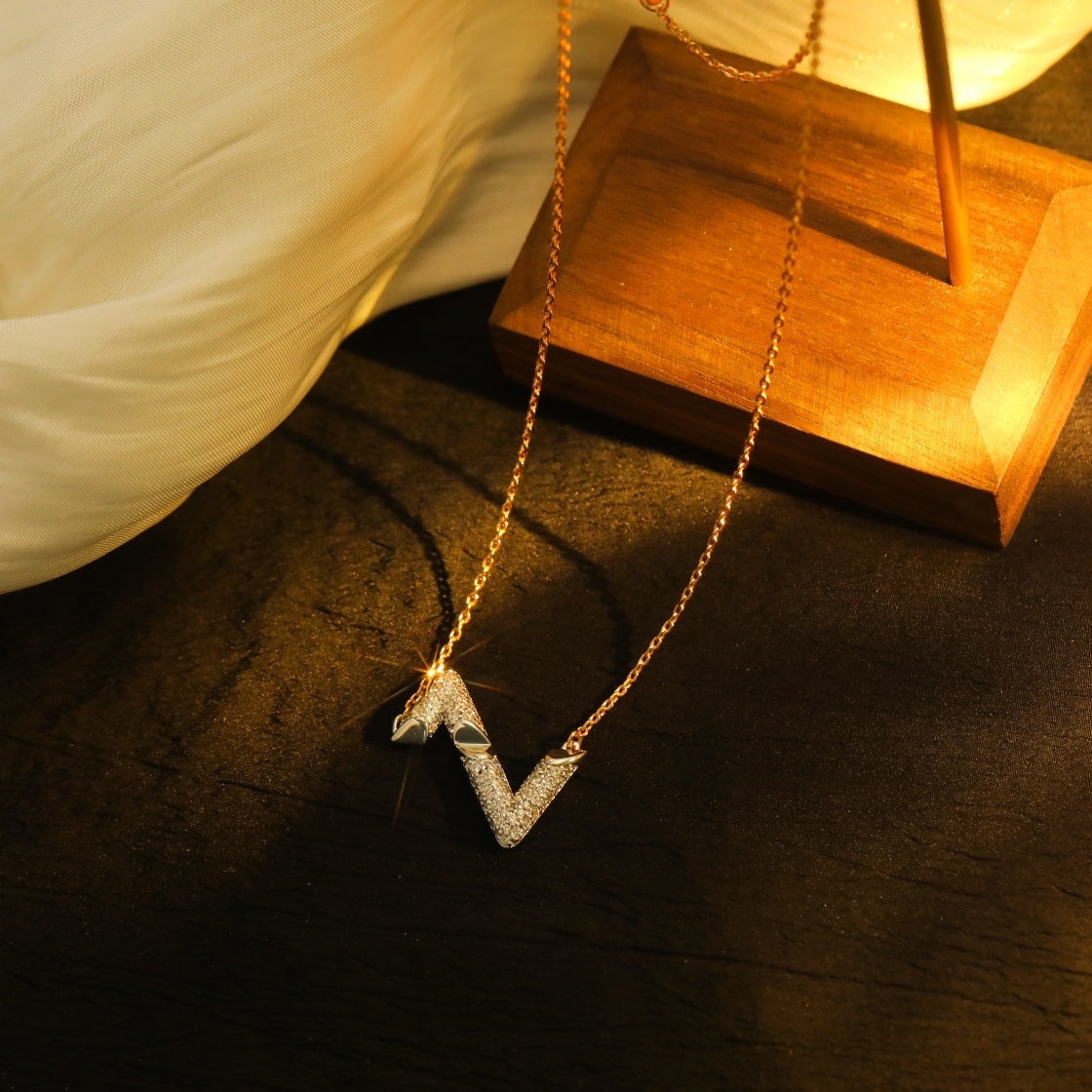 [Dawnora Jewelry]VOLT SILVER DIAMOND PEDANT NECKLACE