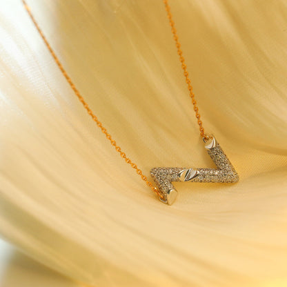 [Dawnora Jewelry]VOLT SILVER DIAMOND PEDANT NECKLACE