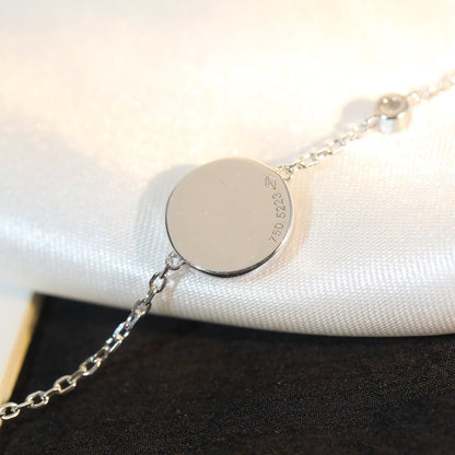 [Dawnora Jewelry]SUN MOTIF PINK MOP SILVER BRACELET