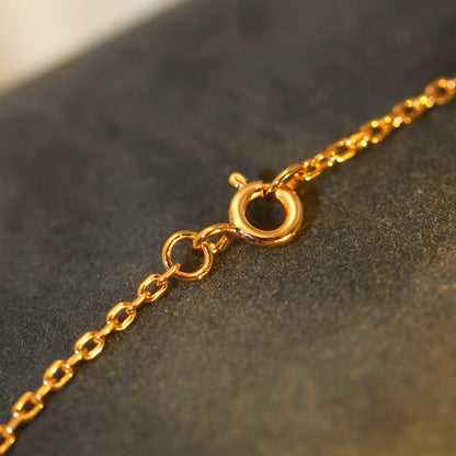 [Dawnora Jewelry]SUN PEDANT PINK GOLD 1 DIAMOND NECKLACE