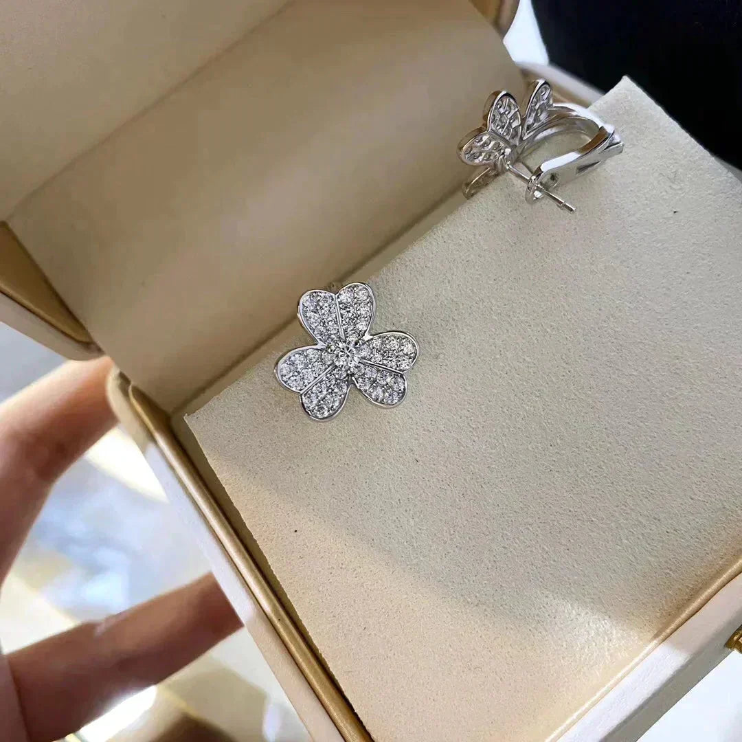 [Dawnora Jewelry]CLOVER COMOS DIAMOND EARRINGS SILVER