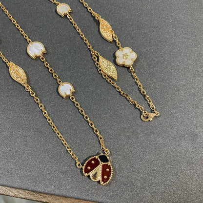 [Dawnora Jewelry]LUCKY SPRING 15 MOTIFS GOLD NECKLACE