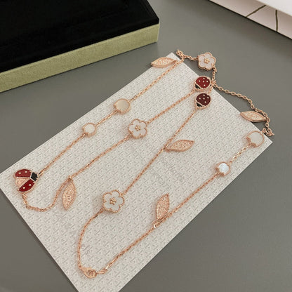 [Dawnora Jewelry]LUCKY SPRING 15 MOTIFS ROSE GOLD NECKLACE