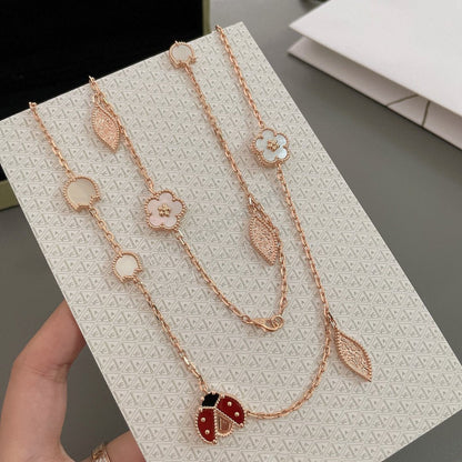 [Dawnora Jewelry]LUCKY SPRING 15 MOTIFS ROSE GOLD NECKLACE