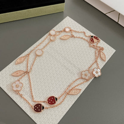[Dawnora Jewelry]LUCKY SPRING 15 MOTIFS ROSE GOLD NECKLACE
