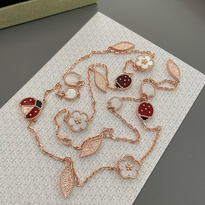 [Dawnora Jewelry]LUCKY SPRING 15 MOTIFS ROSE GOLD NECKLACE