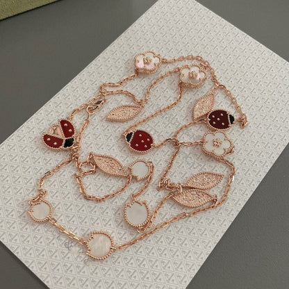 [Dawnora Jewelry]LUCKY SPRING 15 MOTIFS ROSE GOLD NECKLACE
