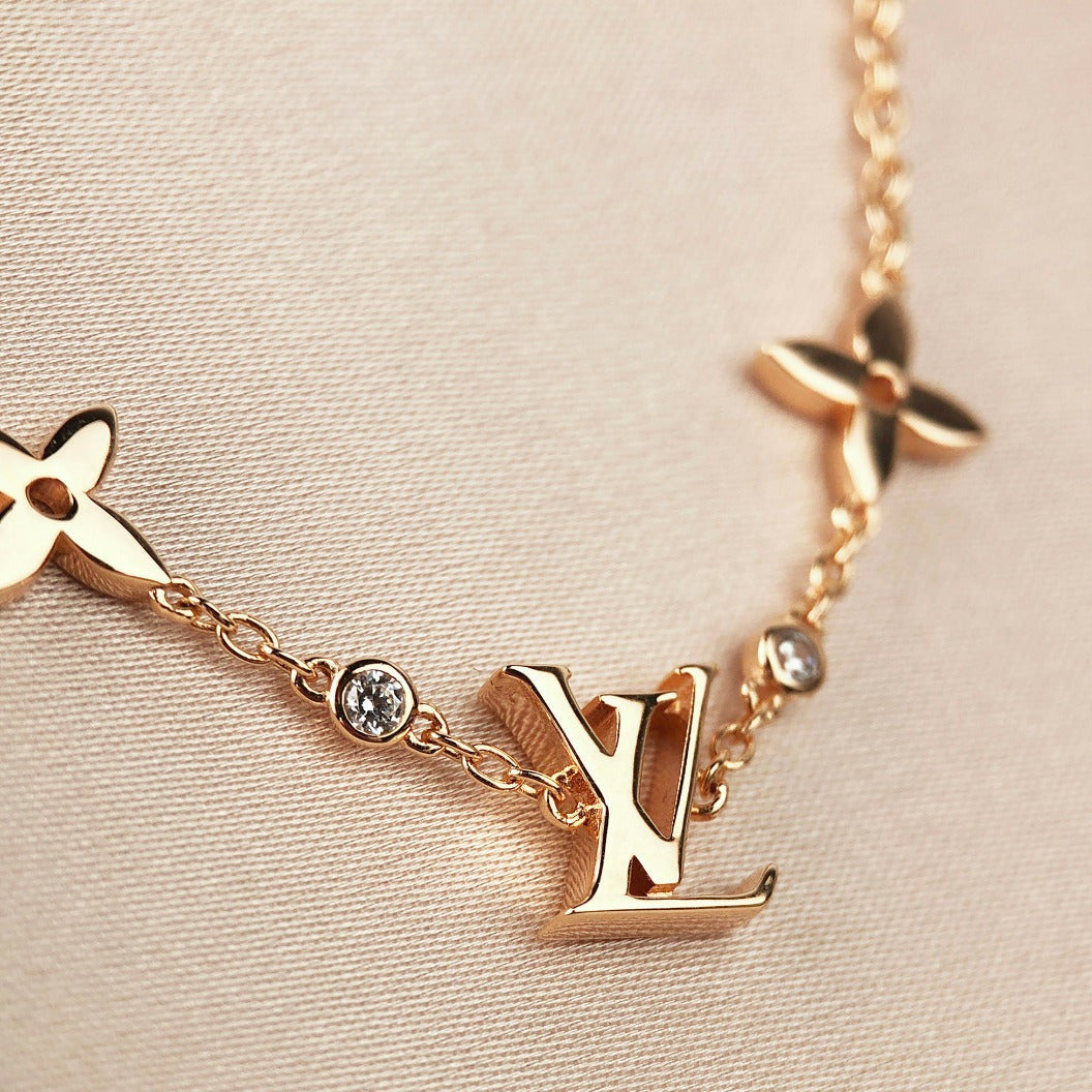[Dawnora Jewelry]STAR AND SUN 7 MOTIFS GOLD BRACELET