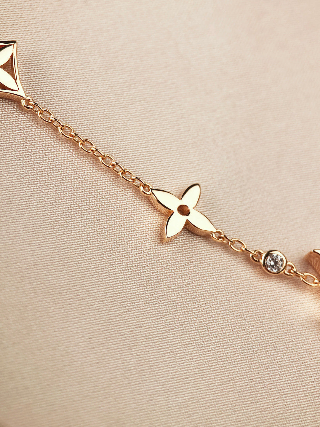 [Dawnora Jewelry]STAR AND SUN 7 MOTIFS GOLD BRACELET