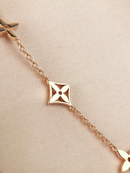 [Dawnora Jewelry]STAR AND SUN 7 MOTIFS GOLD BRACELET