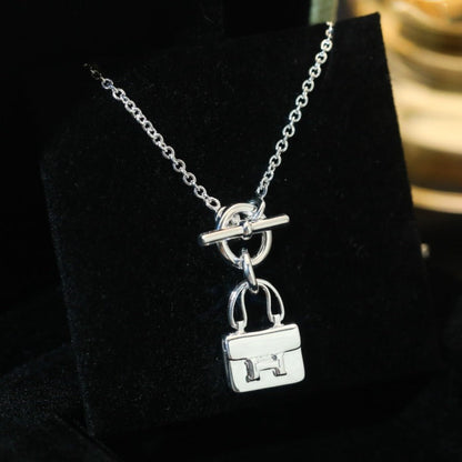[Dawnora Jewelry]POP H PEDANT SILVER NECKLACE