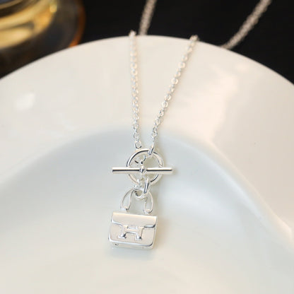 [Dawnora Jewelry]POP H PEDANT SILVER NECKLACE