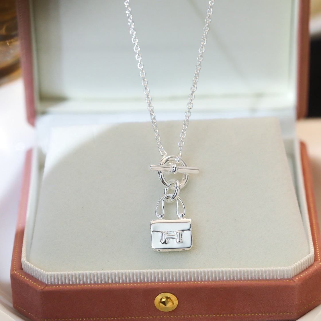 [Dawnora Jewelry]POP H PEDANT SILVER NECKLACE