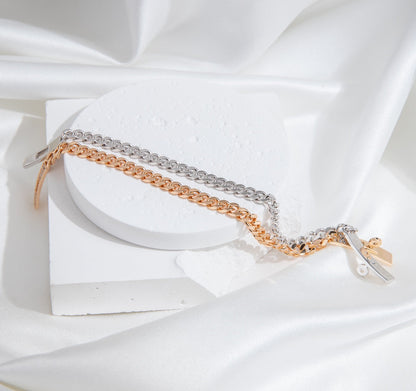 [Dawnora Jewelry]KELLY CHAIN SILVER DIAMOND BRACELET