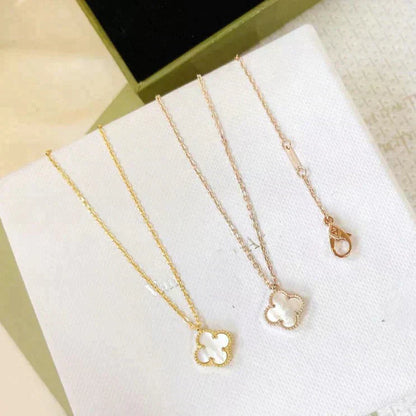 [Dawnora Jewelry]CLOVER MINI 9.5MM WHITE MOTHER-OF-PEARL NECKLACE