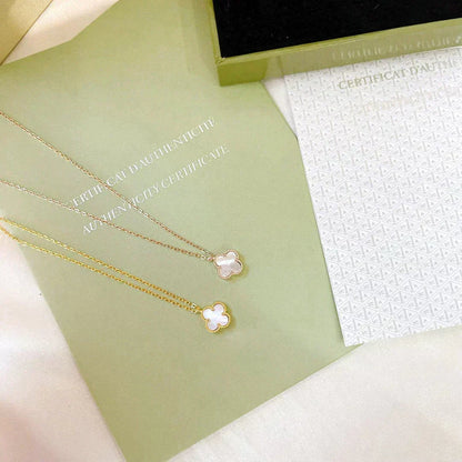 [Dawnora Jewelry]CLOVER MINI 9.5MM WHITE MOTHER-OF-PEARL NECKLACE