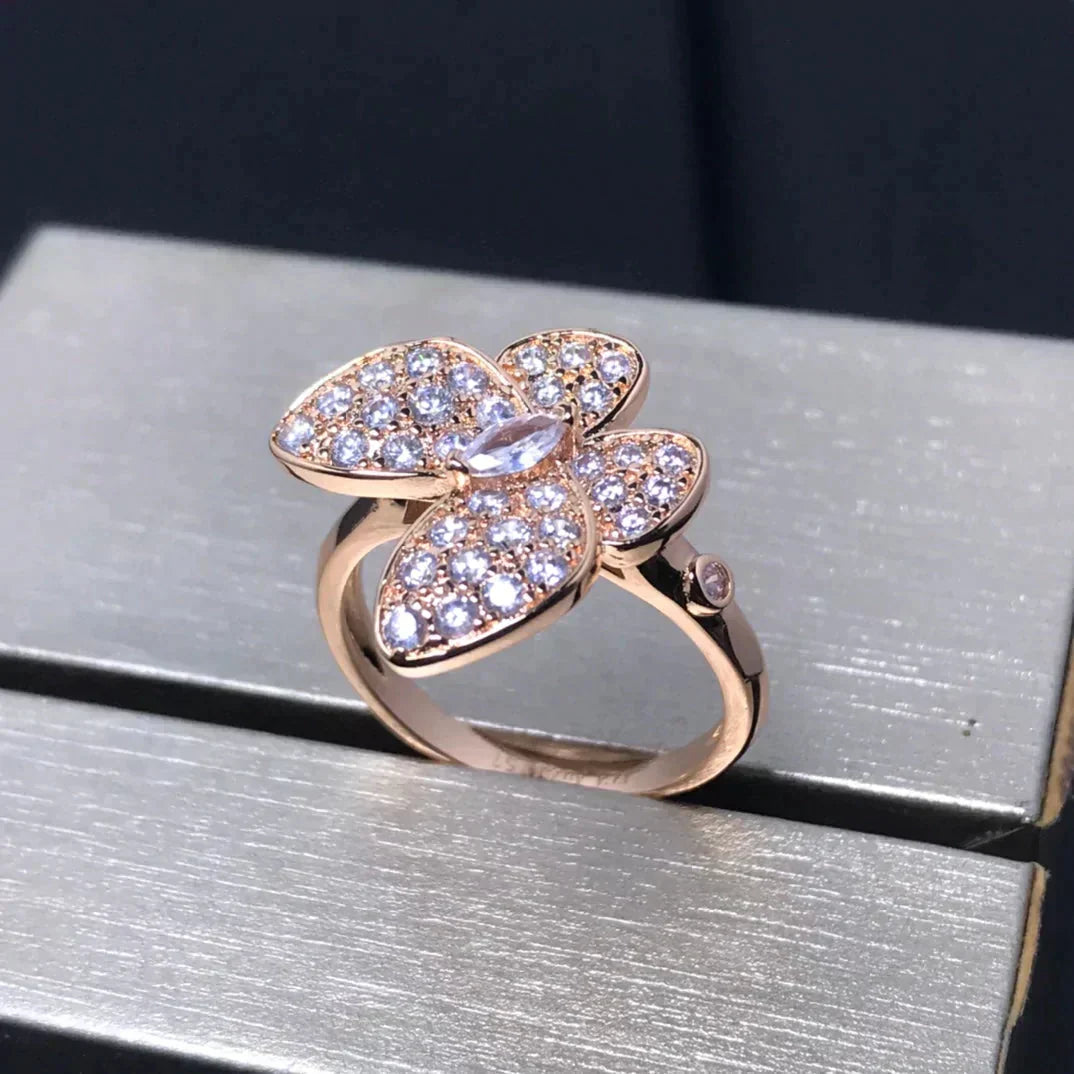 [Dawnora Jewelry]BUTTERFLY PINK GOLD DIAMOND RING